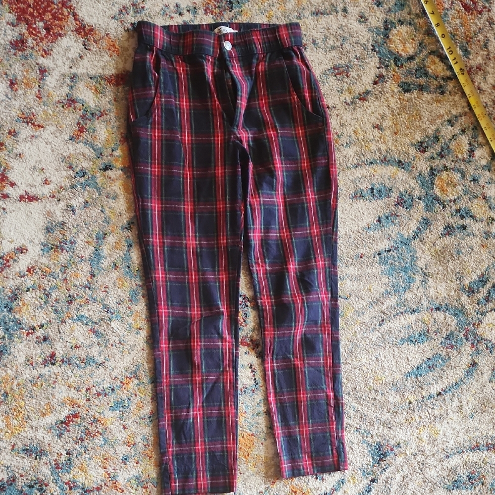 Hollister Red and Blue Plaid Pants